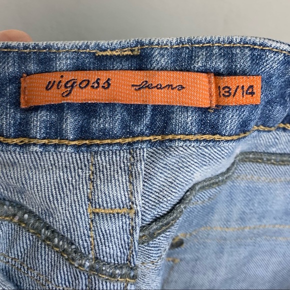 Vigoss Super Wide Leg Flare Light Wash Jeans 13/14 - Picture 7 of 9